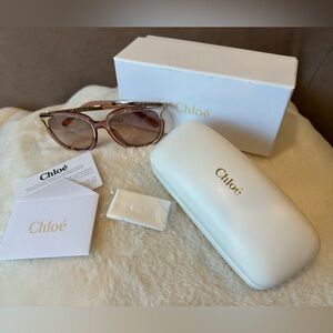 Chloe Women’s Sunglasses Model CE688S Color 601 Rose Never Worn with Hard Case